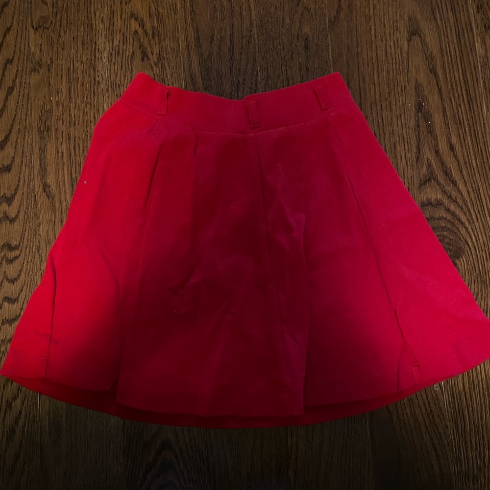 Red cotton tennis skirt